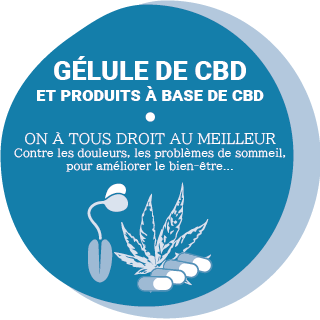 titre illustré gelules de cbd et produits à base de cbd, douleurs, bien-être, relaxation...